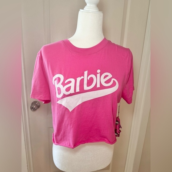 Forever 21 Tops - NWT Forever 21 x Barbie Graphic Crop Tee Pink Logo T-Shirt Size M